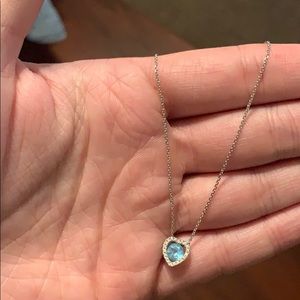 Topaz and Diamond Heart Necklace